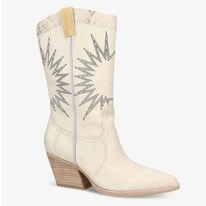 Dolce Vita Sunburst Embroidered Leather Cowboy Boots